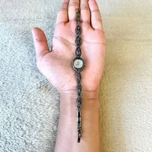 Vintage Dark Silver Genere Quartz Skinny Watch Vintage Thin Silver Watch - Etsy main image 4